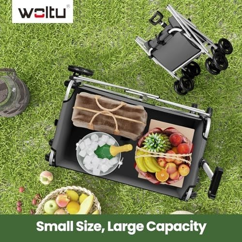 Folding Garden Trolley Wagon 80kg Heavy Duty Cart Camping Picnic Wheels