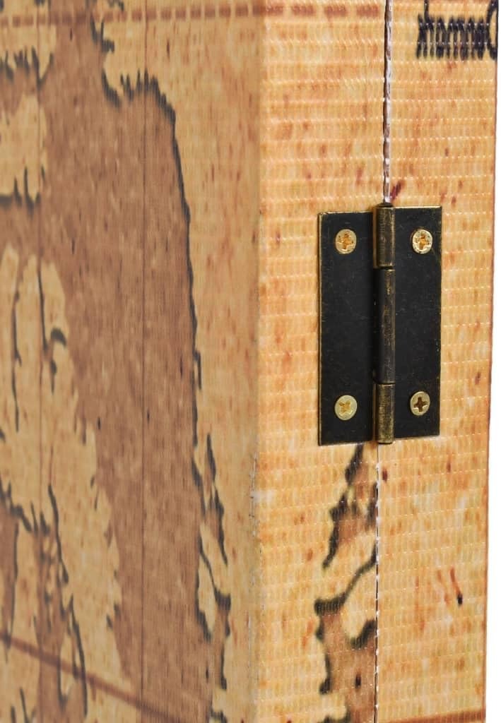 World Map Folding Room Divider 228x170cm Wood Frame Privacy Screen Decor