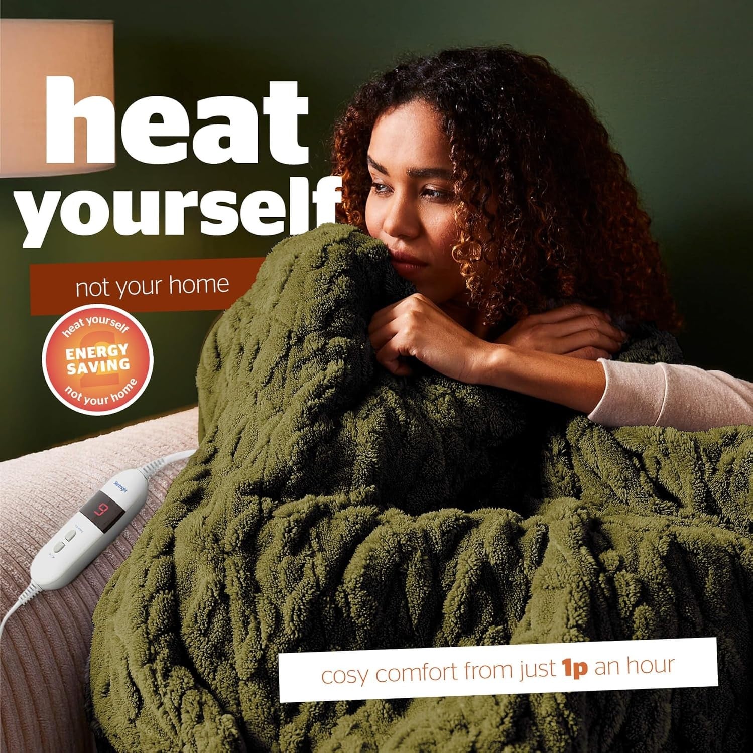 Electric Heated Throw Blanket 120x160cm Super Cosy Fleece 9 Heat Settings