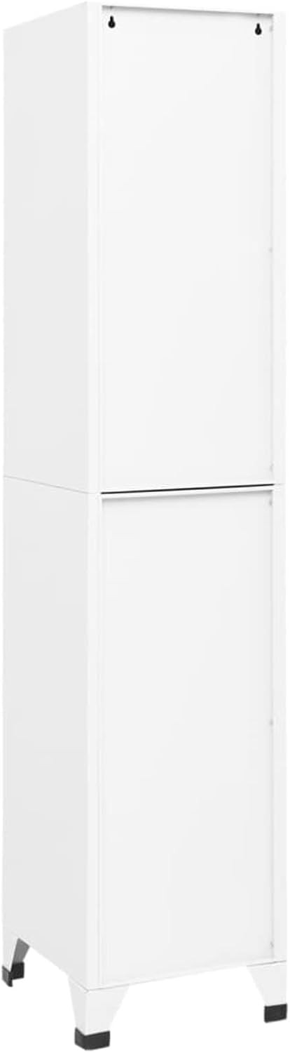 5 Door White Metal Locker Cabinet Lockable Steel Storage Cupboard Office Gym