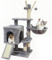Cat Tree Tower Indoor with Hammock Condo Sisal Scratching Posts Play Centre