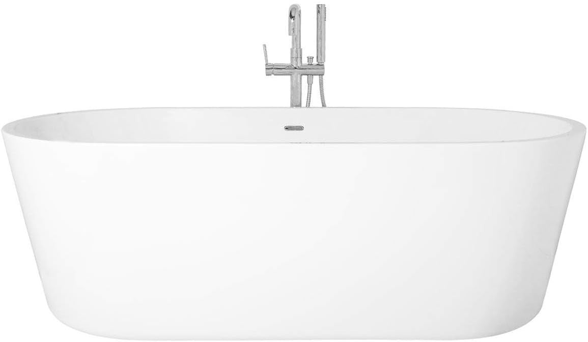 1675x780mm Freestanding Bath White Acrylic Modern Oval Luxury Bathtub