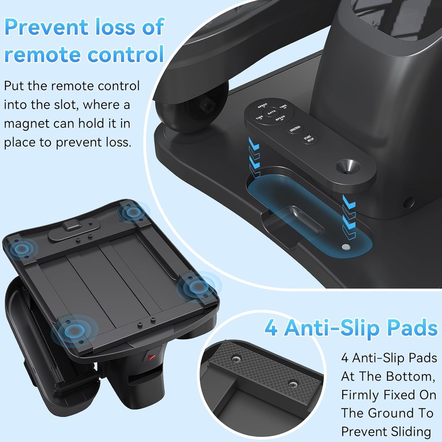 Mini Elliptical Pedal Exerciser for Home Office, Ultra Quiet, Adjustable Speed