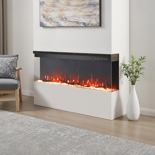 70” Wall Mounted Electric Fireplace 12 LED Flame Heater Remote Slim TV Fire