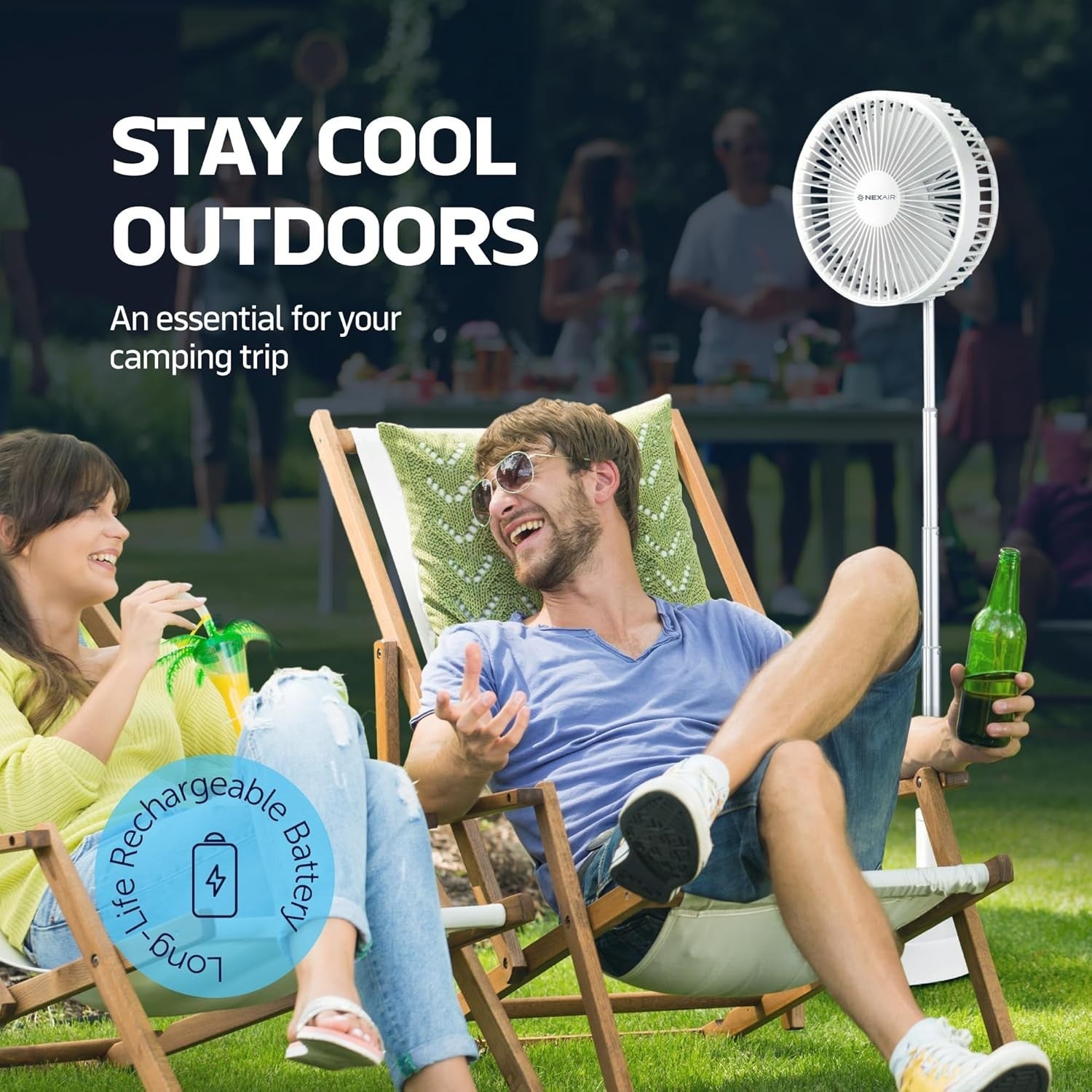 8" Foldable Fan – 10000mAh Rechargeable Portable Quiet 4 Speed Remote Control