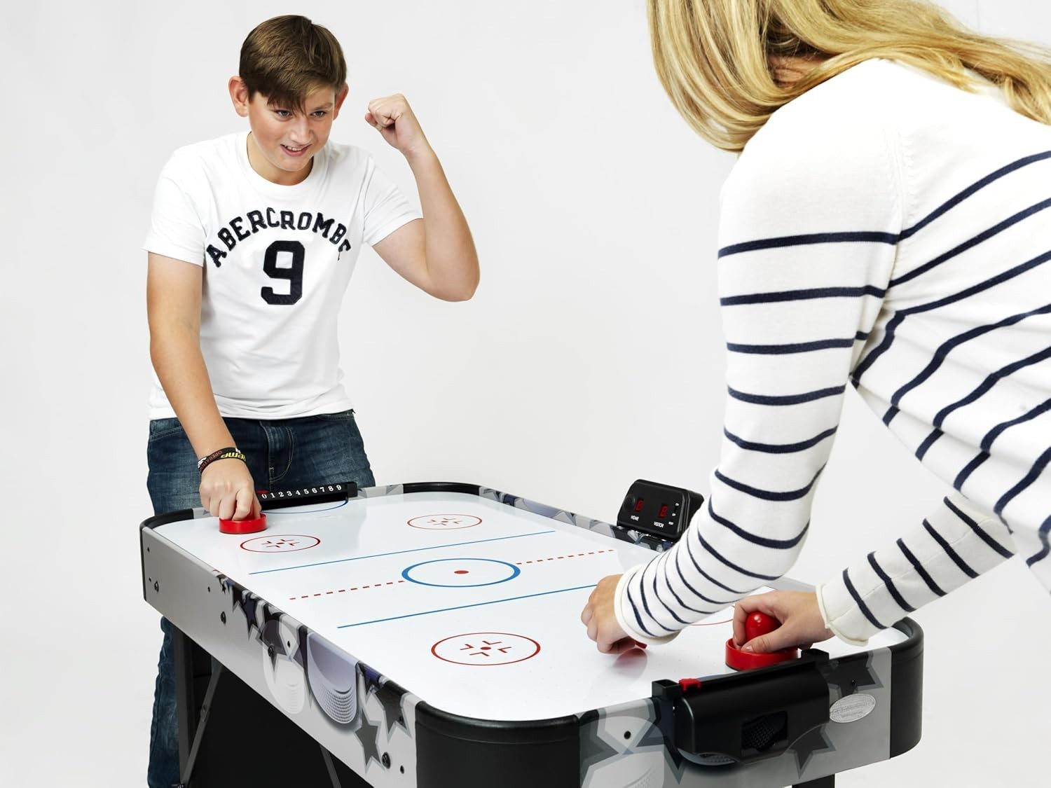 4FT Folding Air Hockey Table Manual Scorer Compact Indoor Arcade Game