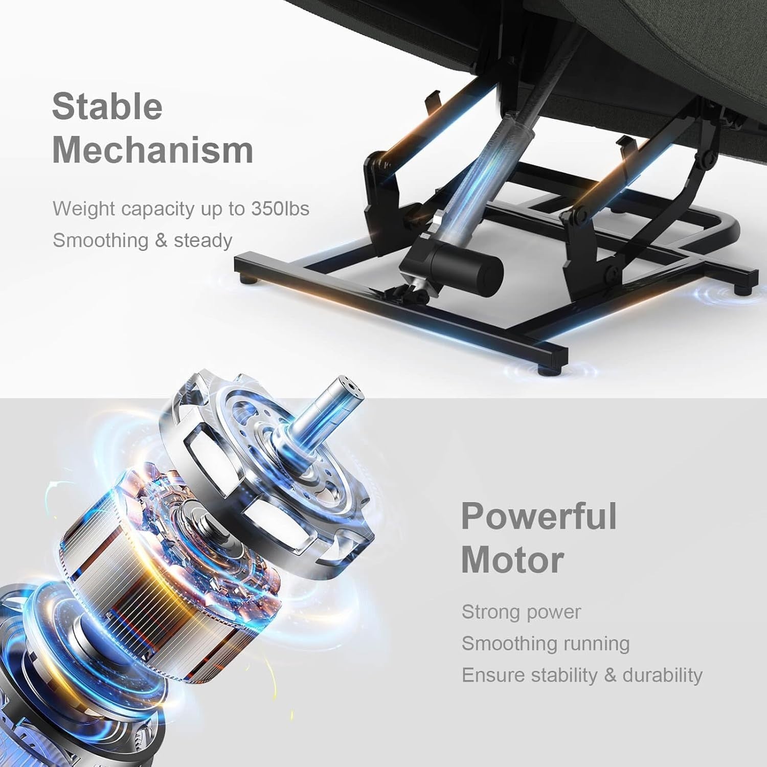 Set of 2 Lift Recliner Chairs Massage Heat USB-C Footrest Cup Holders Dark Grey