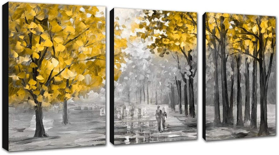 Autumn Tree Canvas Wall Art 3 Panel Framed 40x60cm