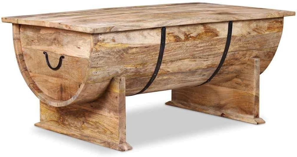 Solid Mango Wood Coffee Table with Storage | 88x50x40cm Rustic Vintage Living