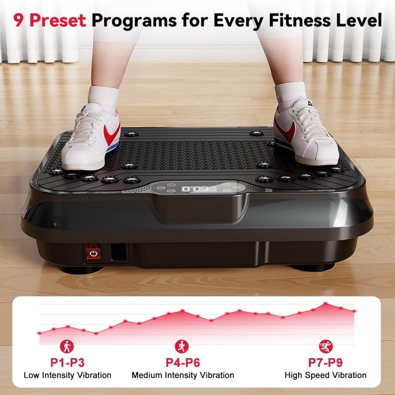 Dual Motor Vibration Plate 250 Speeds Bluetooth Home Workout