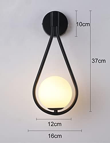 Vintage Black Globe Wall Lights 2PCS 5W LED Elegant Bedroom & Living Room