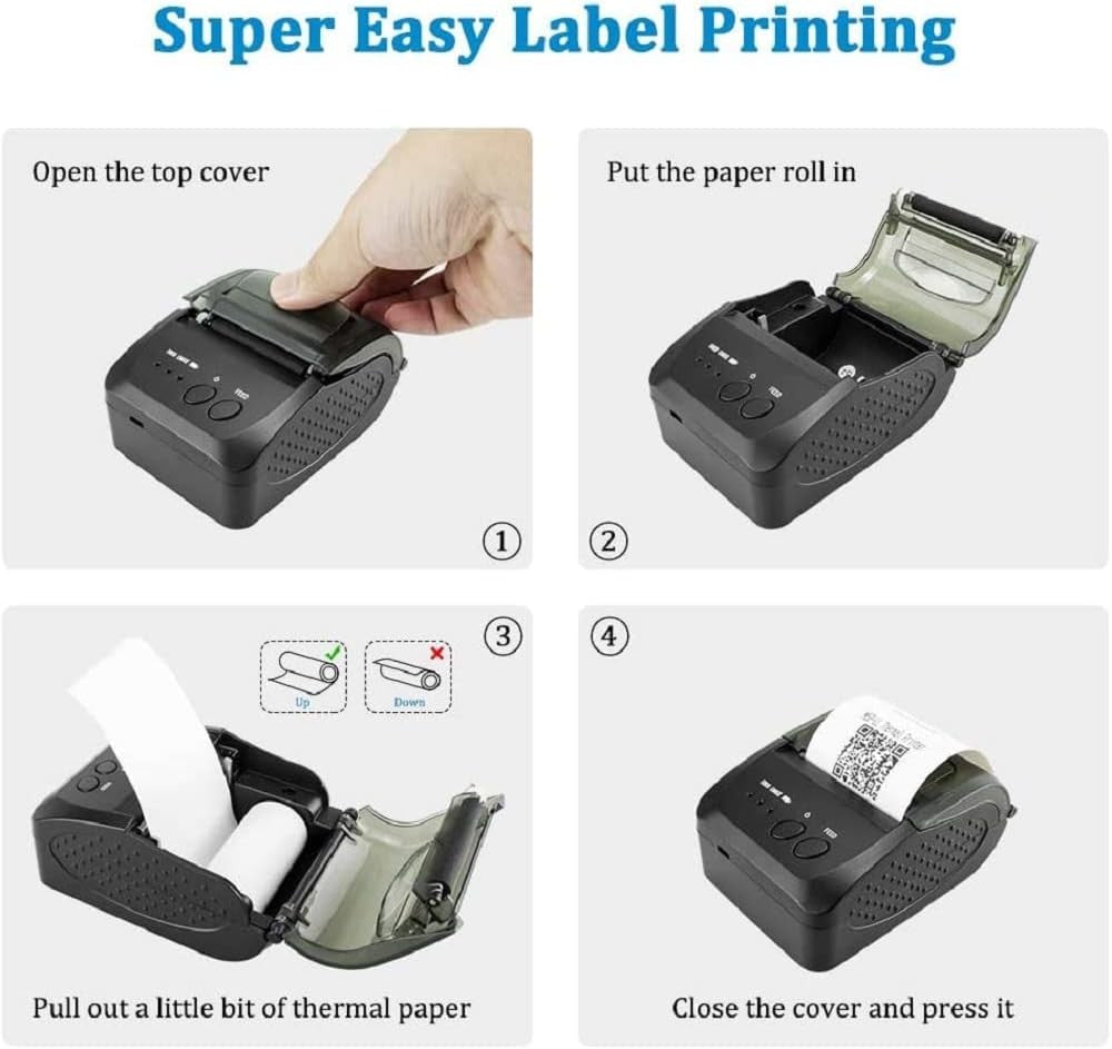 Wireless Bluetooth 58mm Receipt Thermal Printer USB POS