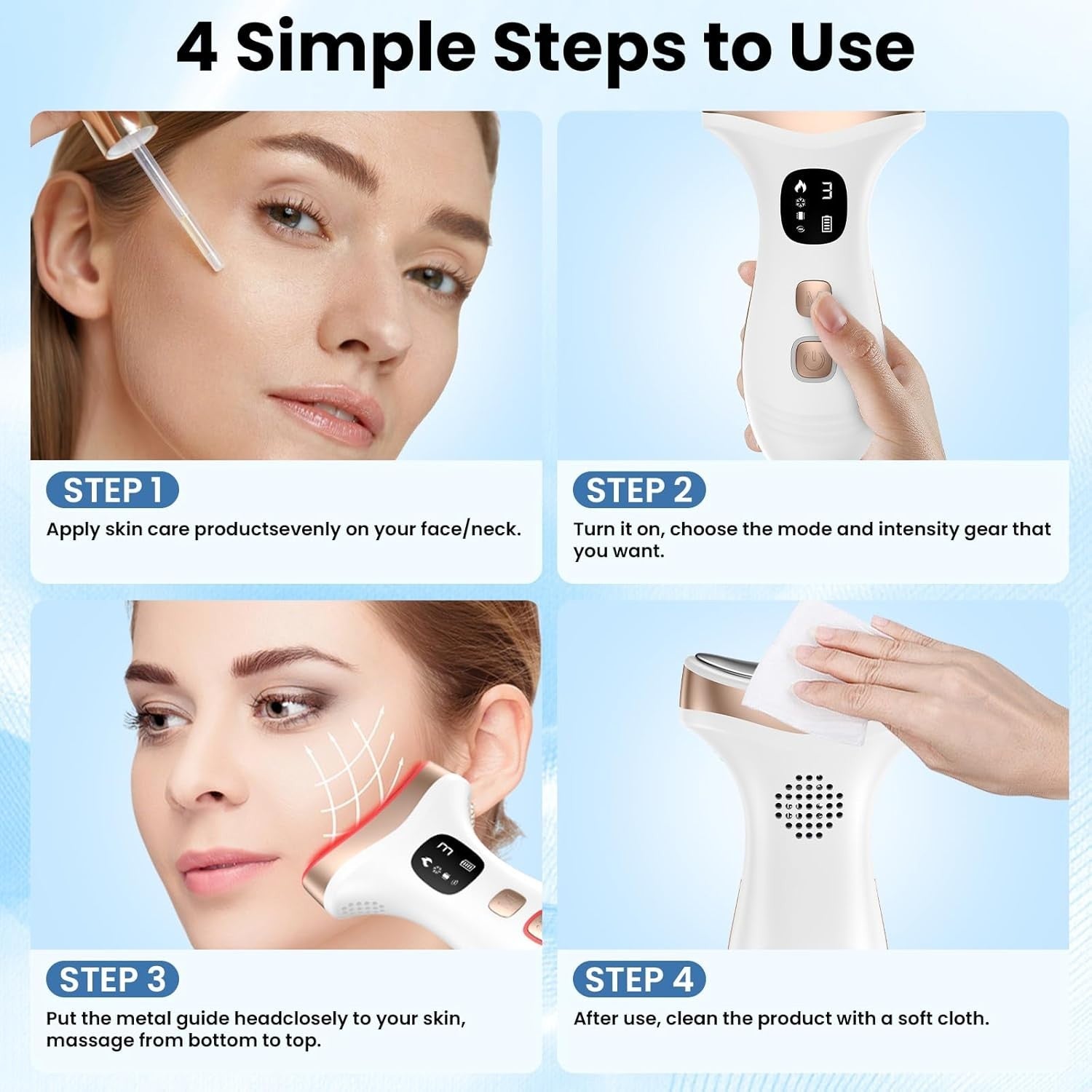 Hot Cold EMS Face Massager LED Skin Lifting Anti Wrinkle Tool