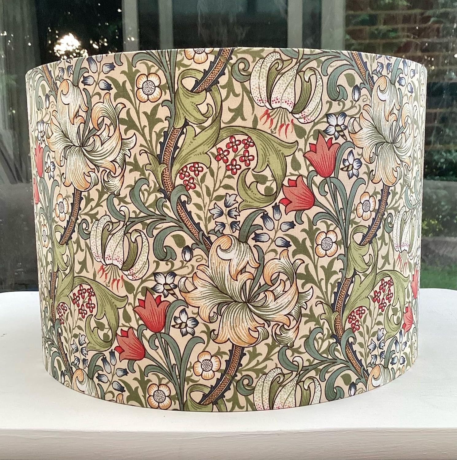 Handmade Floral Bird Lampshade 40cm Drum Table Floor Ceiling Light Shade