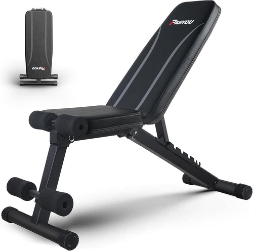 PASYOU Adjustable Weight Bench Full Body Workout Multi-Purpose Foldable Incline