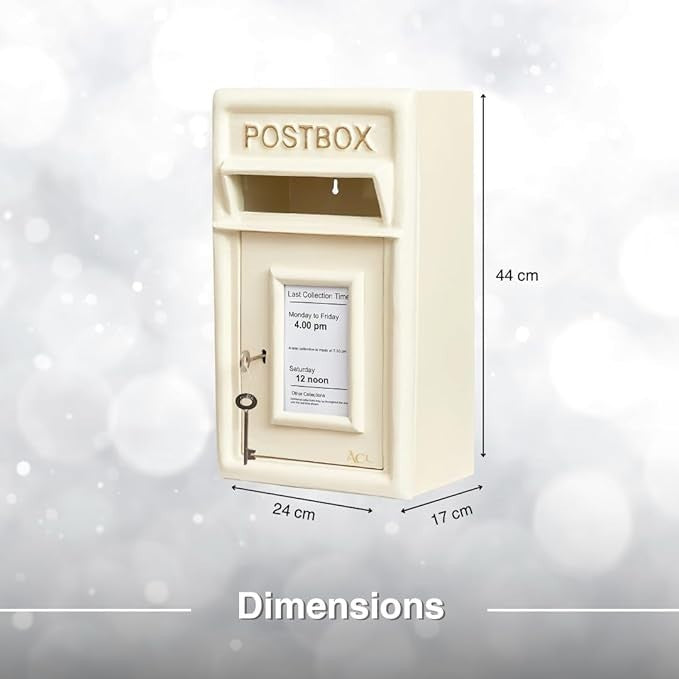 Lockable Cast Iron Wall Post Box – Weatherproof, Secure, Large Mail Slot