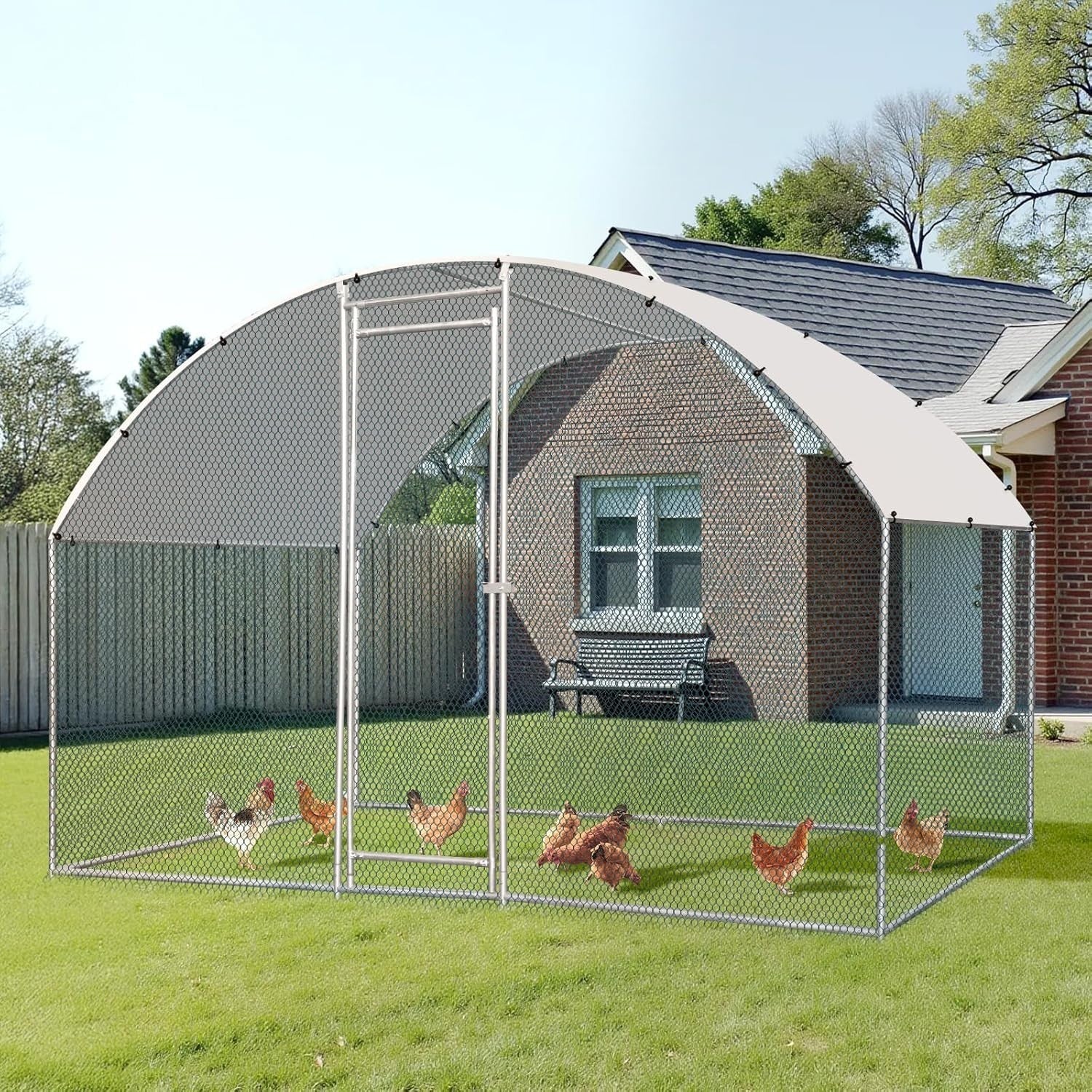 Walk In Chicken Run 2x3x2m Galvanised Metal Cage Cover Door