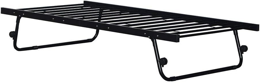 Metal Day Bed with Pull Out Trundle Frame Guest Sofa Bed Black 3FT Single