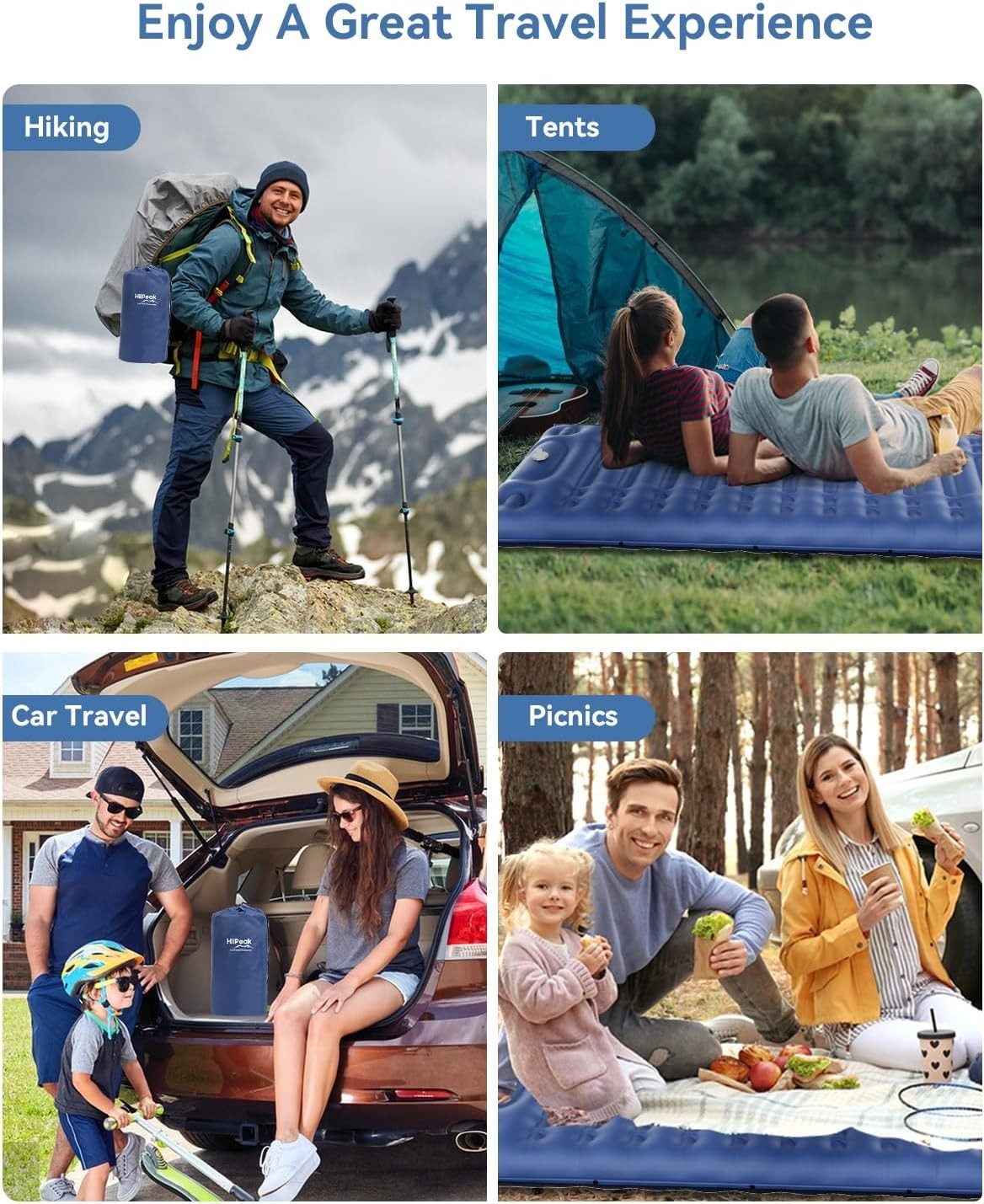 Ultralight Inflatable Camping Sleeping Pad with Built-In Foot Pump – Waterproof