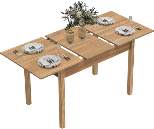 Extendable Dining Table 6-8 Seater Oak Wood Kitchen Home Solid Legs