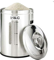 15KG 25KG Stainless Steel Rice Storage Bin w Lid