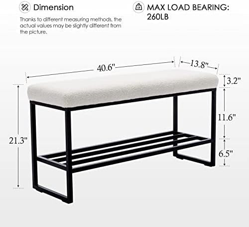 Zesthouse Boucle Shoe Bench with Storage, Modern Entryway & Bedroom Seating