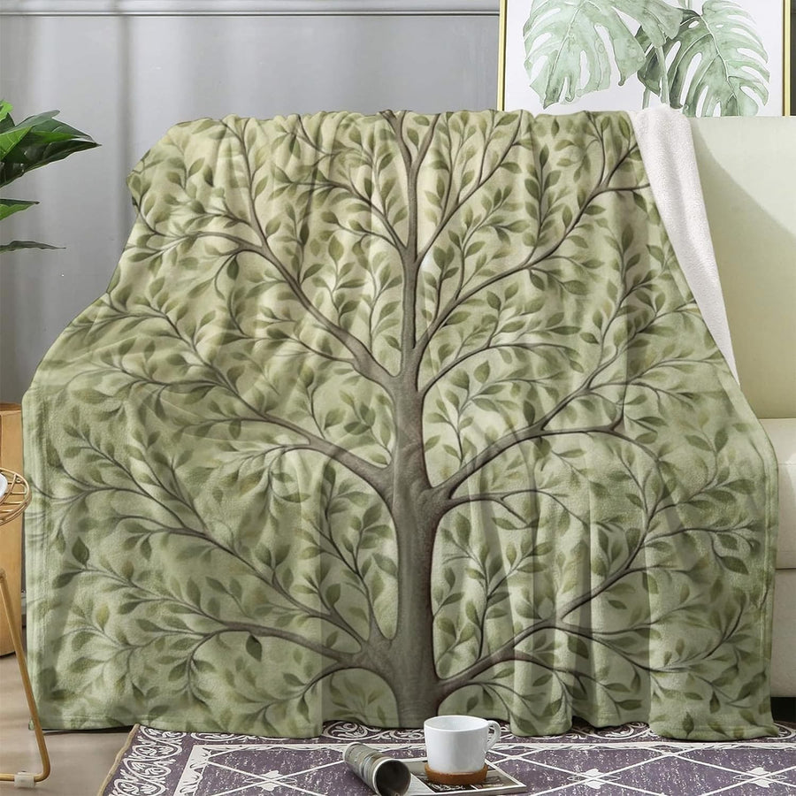 Plant Flannel Weighted Blanket 180x220 cm 70x87" Soft & Hypoallergenic for Sofa