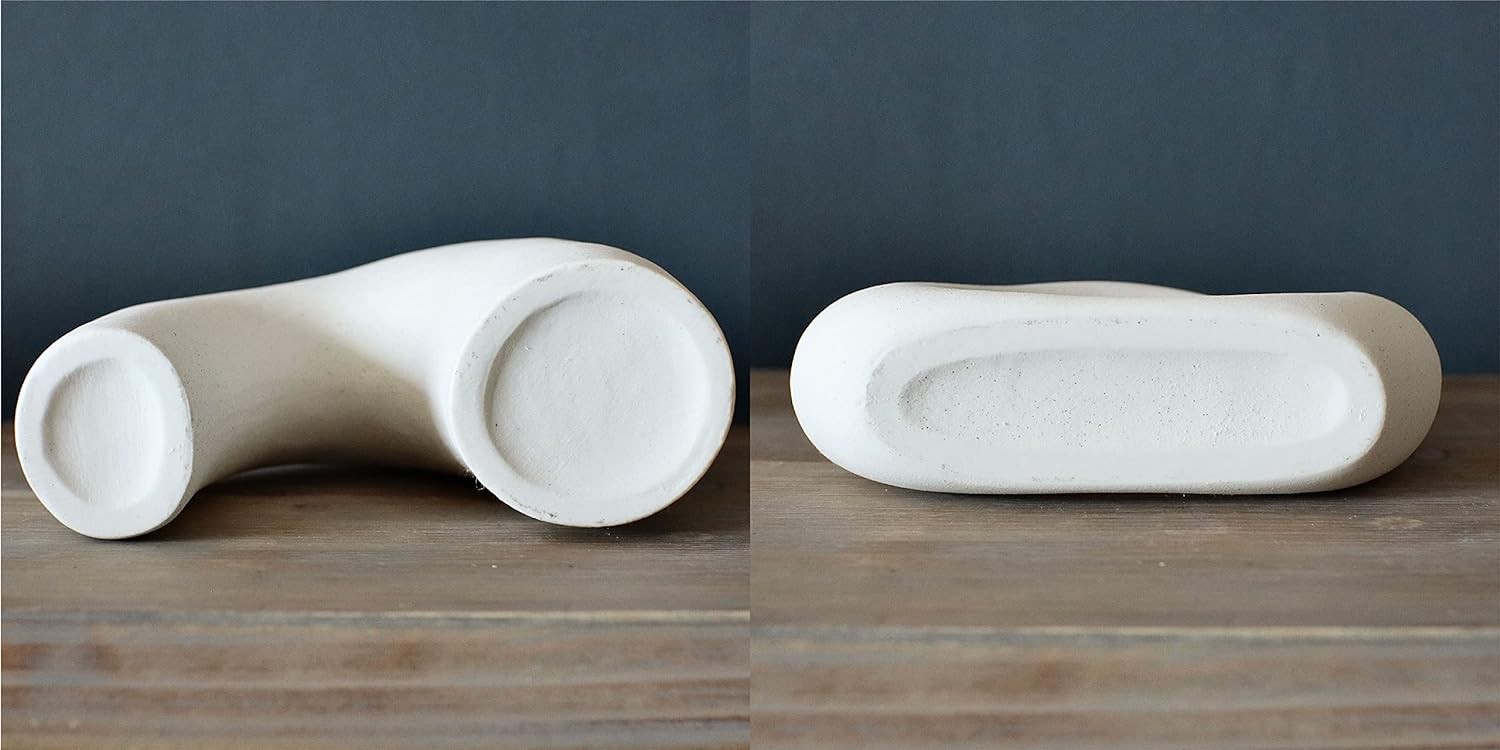 White Ceramic Donut Vase Set Modern Nordic Hollow Home Decor Table Display