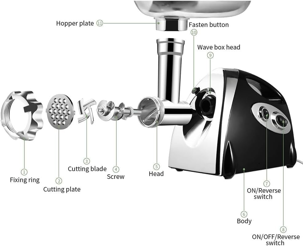 2800W Electric Meat Grinder Mincer Sausage Maker 3 Grinding Plates