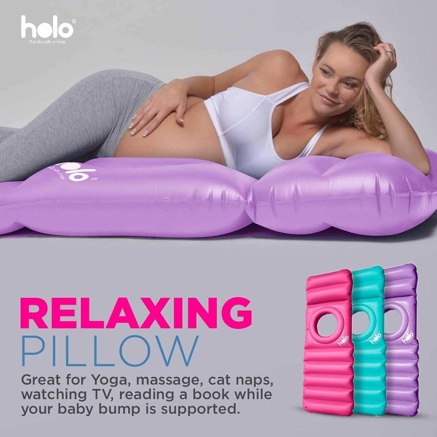 Inflatable Maternity Pillow With Belly Hole Pregnancy Support Travel Bed