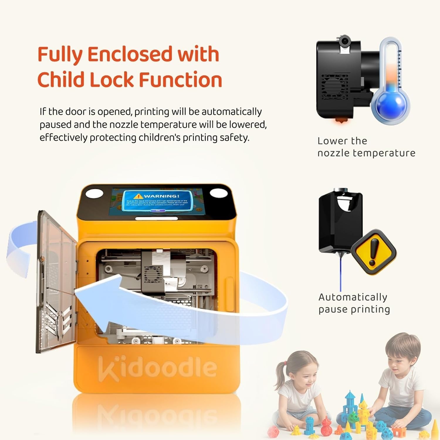 Kids Safe Mini 3D Printer WiFi App Control One-Click Print Touchscreen