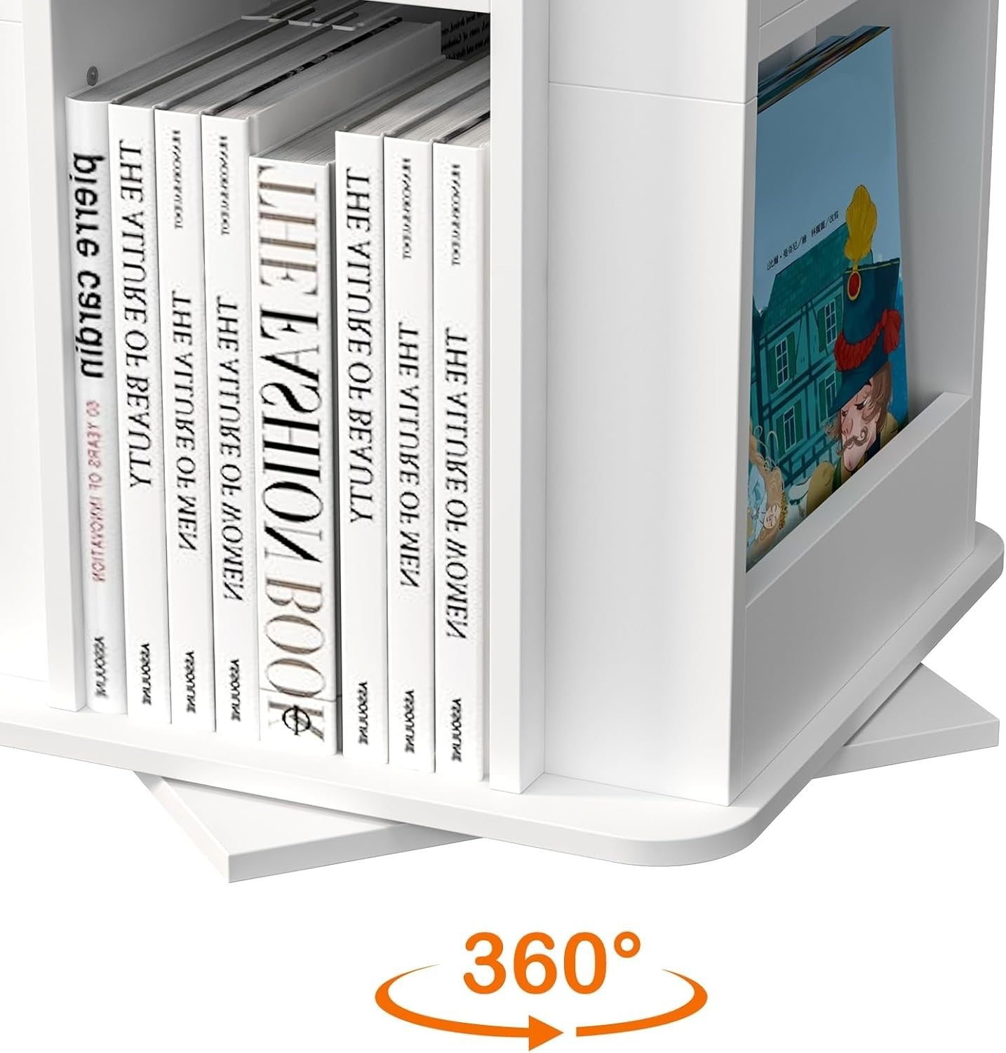 360° Rotating 3-Tier Kids Bookshelf – House Shape, Space Saving Storage