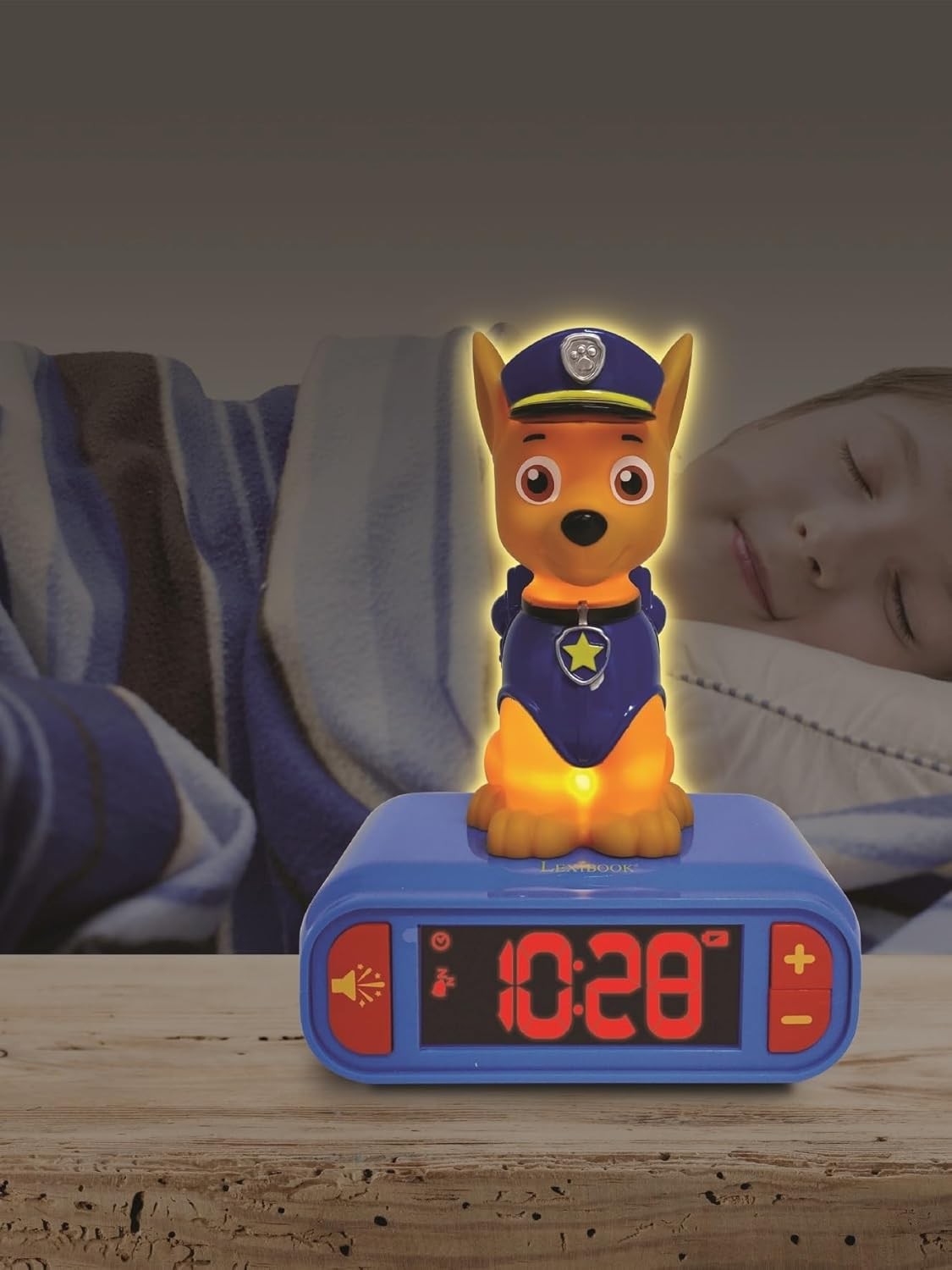 Kids Alarm Clock Night Light LCD Snooze Sound Effects Bedside Clock Toy