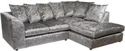 4-Seater L Shape Corner Sofa Set - Crush Velvet, Scatter Back, Modern Comfort