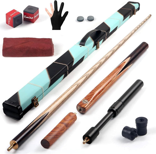 57in 3/4 Snooker Pool Cue Set 19oz 9mm Tip w Extensions Case