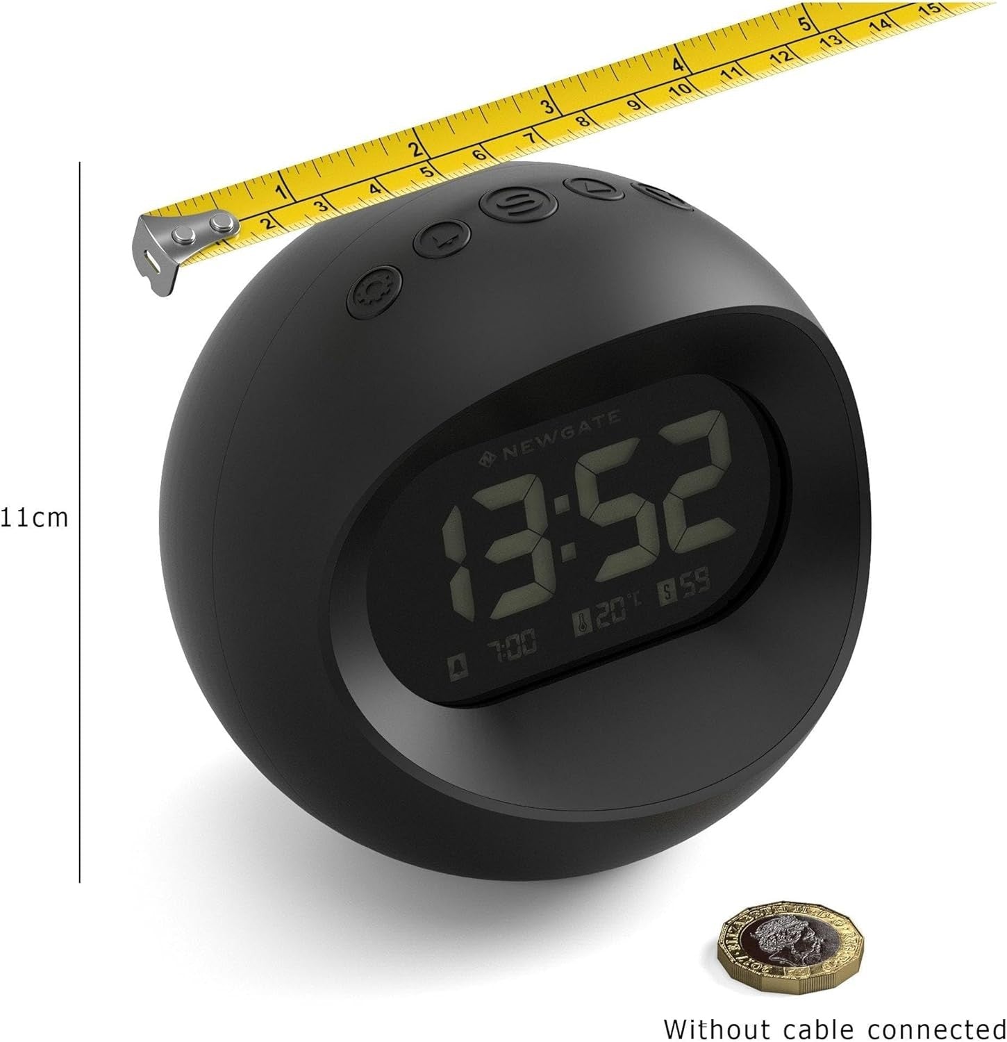 Retro Digital Alarm Clock LED Display Round Bedside Desk Clock Snooze