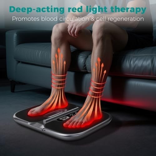 Wilwish Foot Massager EMS TENS Red Light Circulation Pain Relief Muscle Therapy