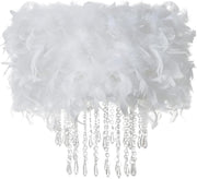 Feather Lampshade White Acrylic Droplets Ceiling Pendant Table Floor Shade