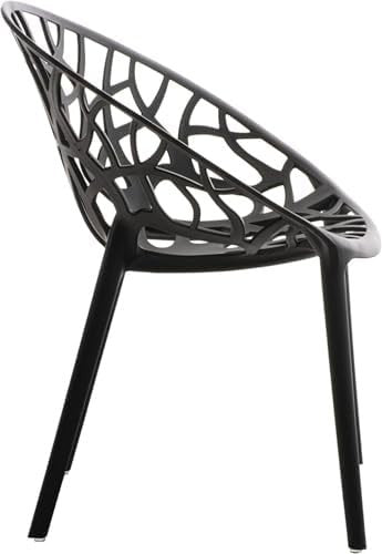 Set of 6 Modern Stackable Dining Chairs Plastic Indoor Outdoor Garden Patio