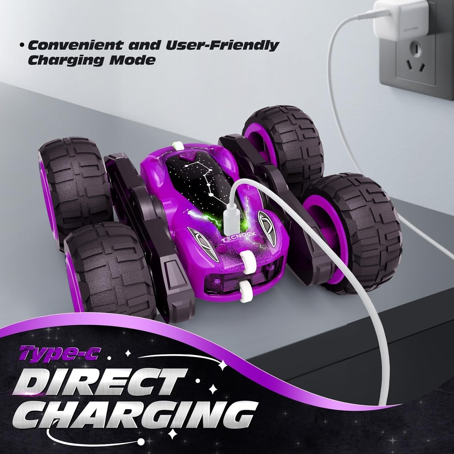 360° Flip RC Stunt Car for Kids 3-12 | LED 4WD Double-Sided Toy Truck