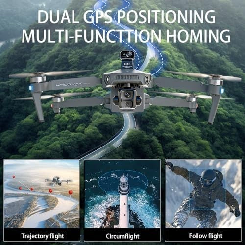 4K Drone w/ 3-Axis Gimbal, 6KM RC, Obstacle Avoidance, 2 Batteries Digital GPS