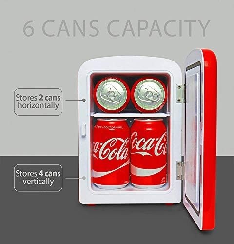 4L Mini Fridge Red Coca Cola Portable Cooler and Warmer Tabletop