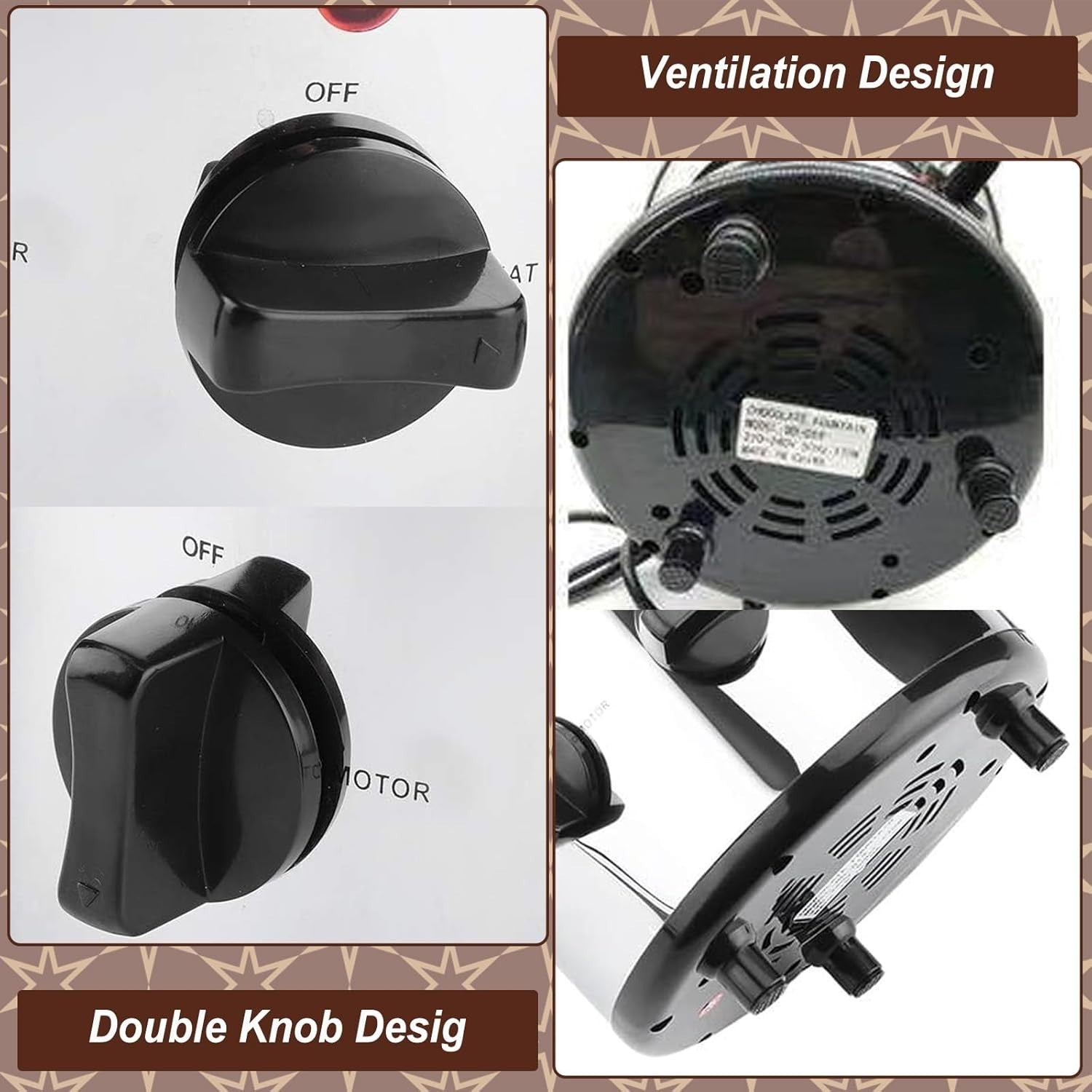 4 Tier Chocolate Fountain Machine Electric Fondue Set 220V UK Plug