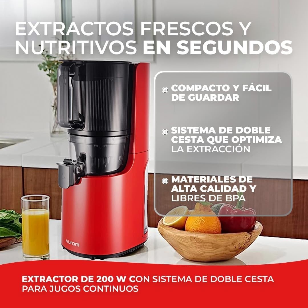 Smart Hopper Slow Juicer Clear Juice Easy Clean BPA Free Red