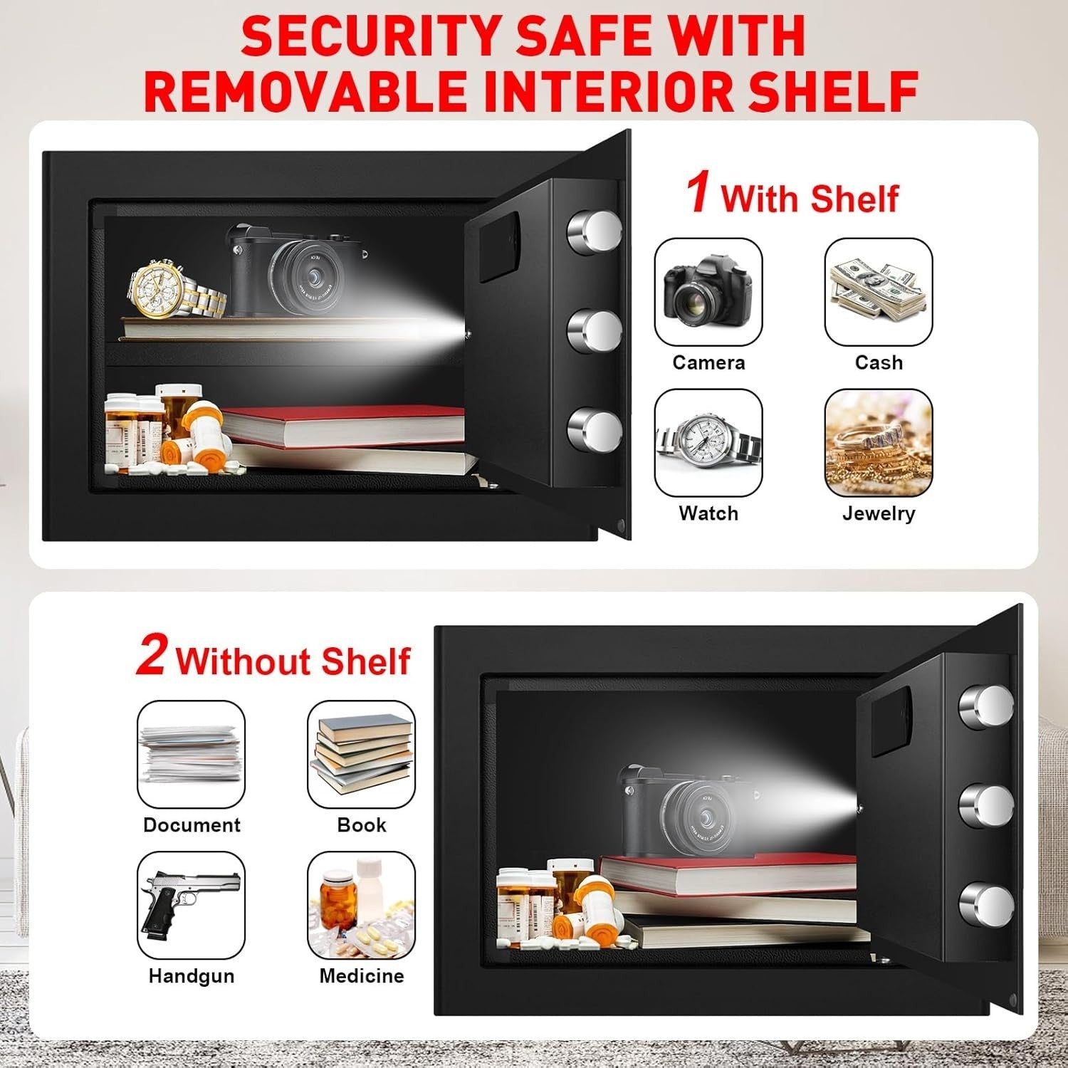 30L Digital Safe Box Fireproof Bag LED Keypad Cash Jewelry Security