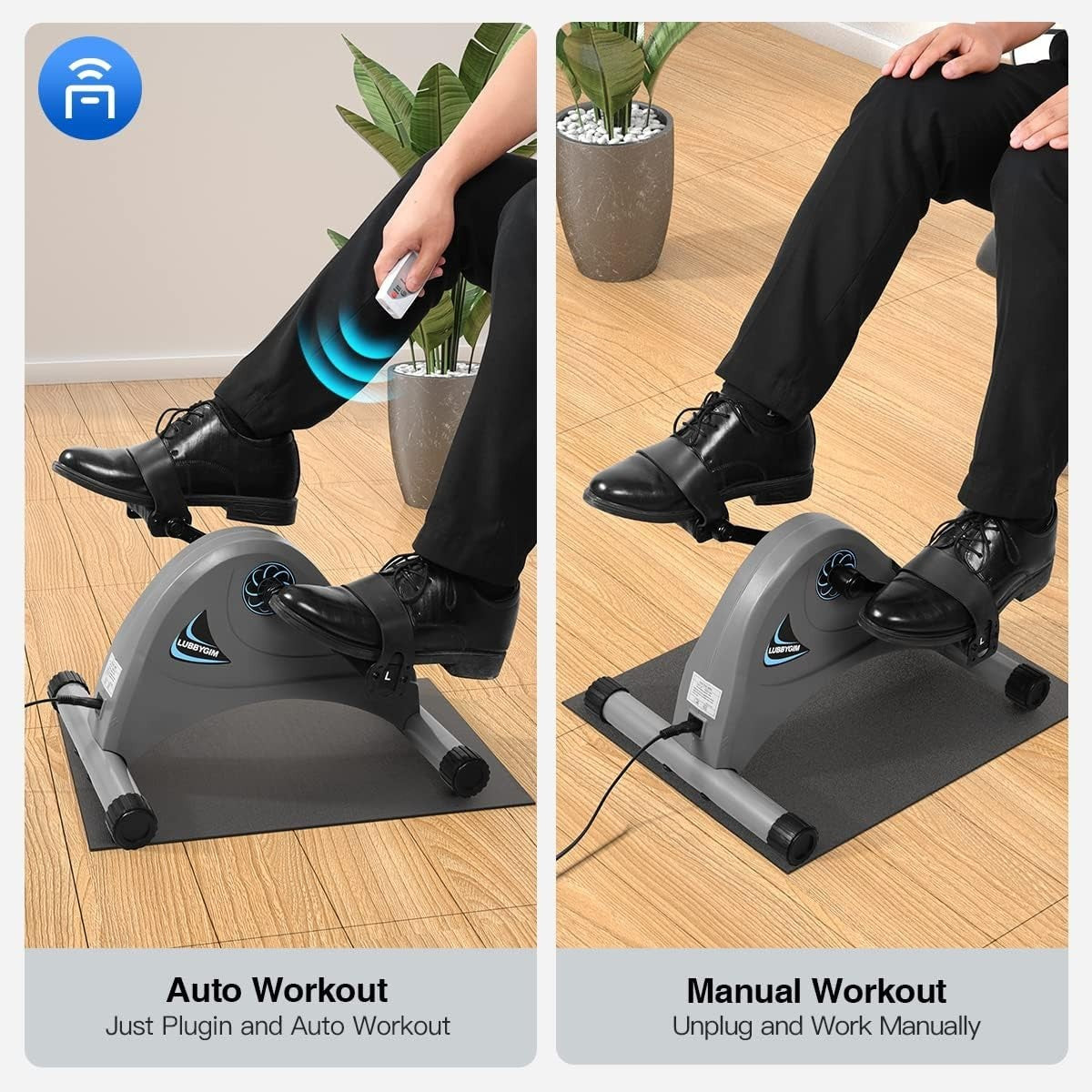 Electric Under Desk Pedal Exerciser Motorized Seated Leg Arm Bike