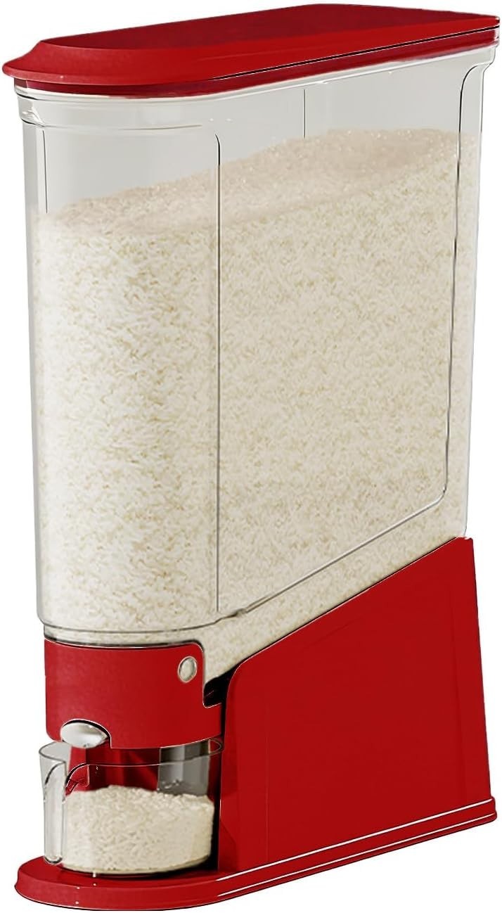 10KG Slim Rice Dispenser Airtight Clear Grain Bin