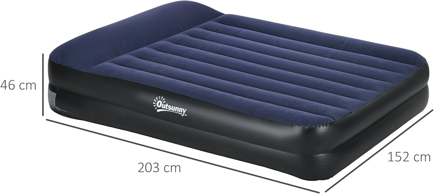 King Inflatable Air Mattress with Electric Pump & Built-in Pillow