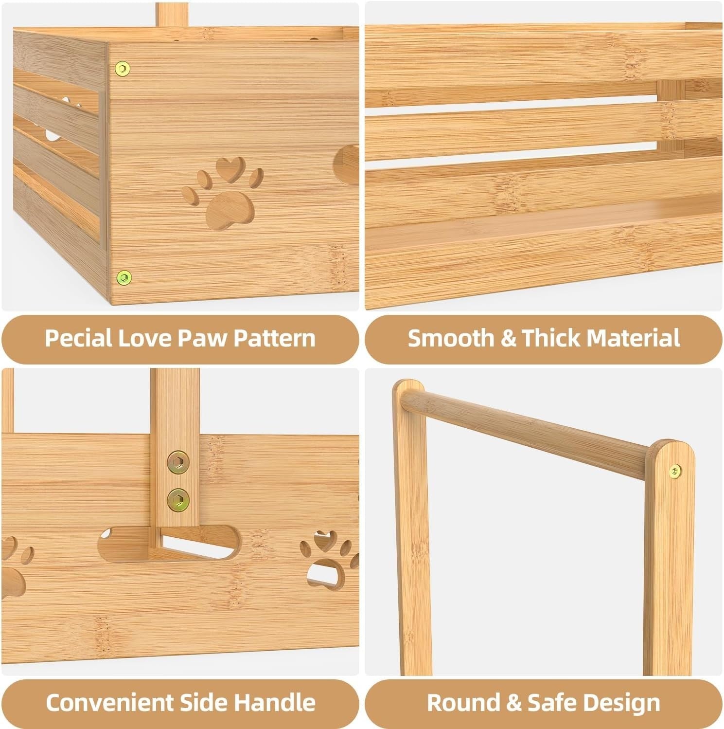 Bamboo Baby Clothes Rack with Adjustable Rod and Storage Box, Natural Finish