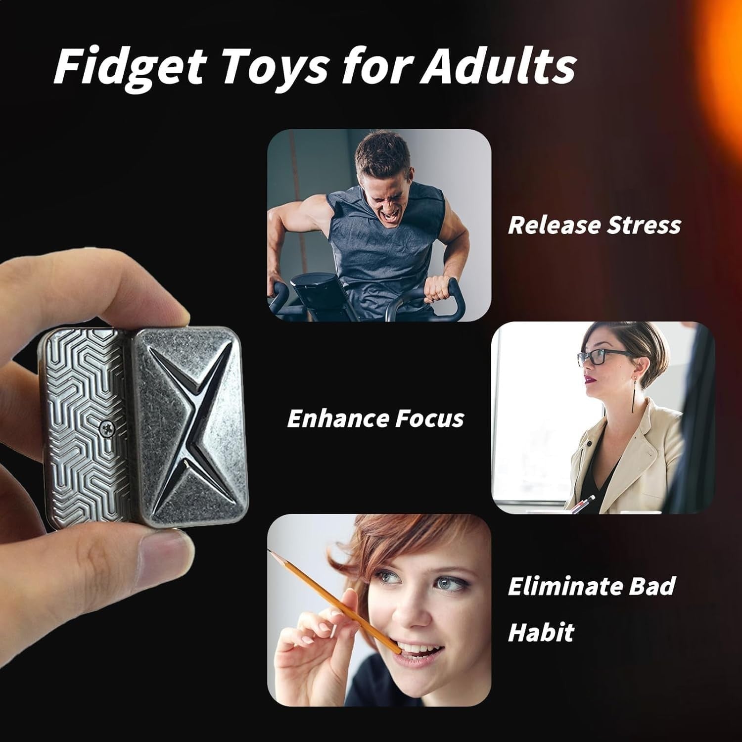 Metal Magnetic Fidget Slider All-Direction Click EDC Stress Relief ADHD